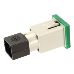 Kvadratinė įspėjamoji lemputė, 12/24V, žalia, užsukama, 22,5x22,5xCobo 09459000