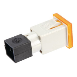 Kvadratinė įspėjamoji lemputė, 12/24V, oranžinė, užsukama, 22,5x22,5xCobo 09454000