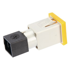 Kvadratinė įspėjamoji lemputė, 12/24V, geltona, užsukama, 22,5x22,5xCobo 09461000