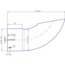 Galinės dalies išėjimas ø100 mm EX901100