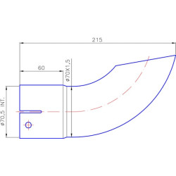 Galinės dalies išėjimas ø70 mm EX901070