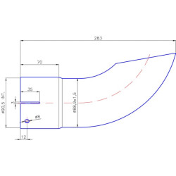 Galinės dalies išėjimas ø90 mm EX901090