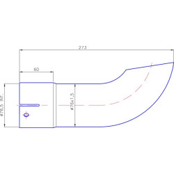 Galinės dalies išėjimas ø76 mm EX901076