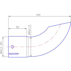 Galinės dalies išėjimas ø60 mm EX901060