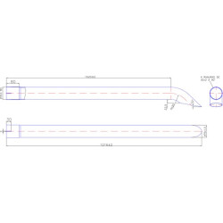 Chromuotas išmetimo vamzdis, 76 mm EX960004