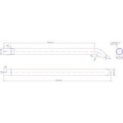 Chromuotas išmetimo vamzdis, 71 mm EX960003