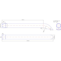 Chromuotas išmetimo vamzdis, 102 mm EX960006