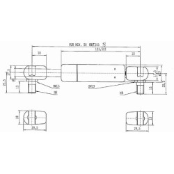 Case - IH CVX160 CA970816 Dujinis statramstis L205mm 500N Stabilus