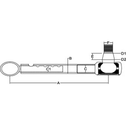 Skersinės vairo trauklės galas NH SHP107KR