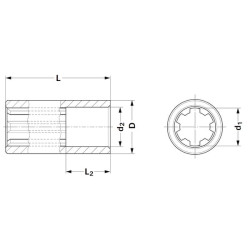 Dygliuota stebulė 100L Ø35 1,3/8-6 6740190KR