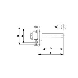 Pusašis ADR, 50 X 50, L-370, stebulė 160/205, M18X1.5 1253S50JA6000370