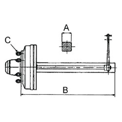 Stabdžių pusašis ADR, 300 x 90, L-400, stebulė 160/205, M18 x 1,5 1253S70NA6IY0400