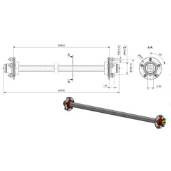 Nestabdoma ašis 50x1500mm (93,5/140/5) E5050020R9