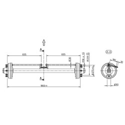 Stabdoma ašis 90x1800mm (220/275/8) F90G2040R9