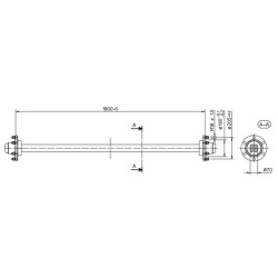Nestabdoma ašis 70x1800mm (160/205/6) E7062150R9