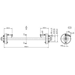 Stabdoma ašis 90x1900mm (220/275/8) F90L4960R9
