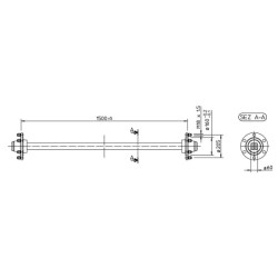Nestabdoma ašis 60x1500mm (160/205/6) E6060030R9