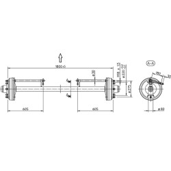 Stabdoma ašis 80x1800mm (220/275/8) F80G148