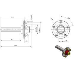 Nestabdoma ašis 40x200 mm (93,5/140/5) A405142