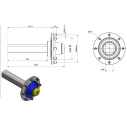 Nestabdoma ašis 80x400 mm (220/275/8) A808027