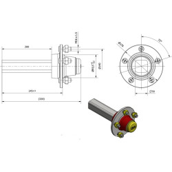 Nestabdoma ašis 50x200 mm (93,5/140/5) A505002