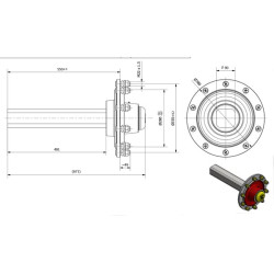 Nestabdoma ašis 90x480 mm (280/335/10) A900029