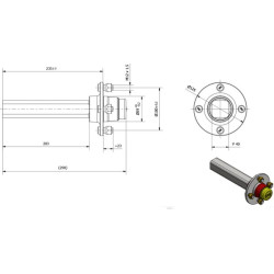 Nestabdoma ašis 40x200 mm (59/100/4) A404002