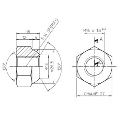 Rato veržlė, kūginė M16X1.5 312F003