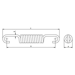 Įtempimo spyruoklė 18x4x175mm 322F016