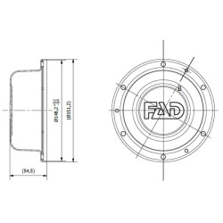 Stebulės dangtelis Ø148,2 mm, 6 skylės, 7 mm 307A002