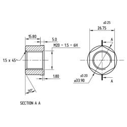 Rato veržlė M20 x 1,5 X435511130000N