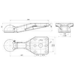 Vilkimo ąsos rutulys, horizontalus flanšas 00650940A02