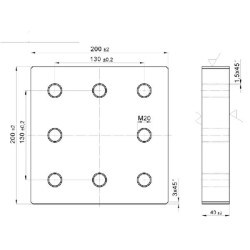 Suvirinimas ant montavimo plokštės 130x130mm 8x M20 00645030