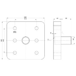 Suvirinimas ant montavimo plokštės 130x115mm 6x M20 00645020