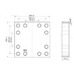 Suvirinimas ant montavimo plokštės 160x160mm 12x M20 00645130