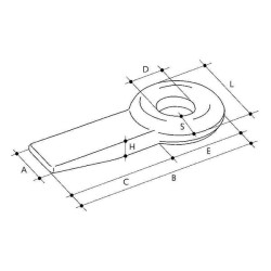 Privirinamas vilkimo kablys, L-280, FI 50, 50 X 65 519331125