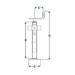 Stovo domkrato horizontali rankena 60x670mm STRPE580