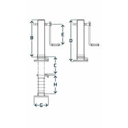 Stovo domkrato šoninė rankena 80x685mm STRDG7063SF