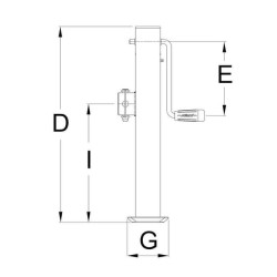 Pasukamas stovo lizdas šoninė rankena 70x555mm STRDG6005ZW