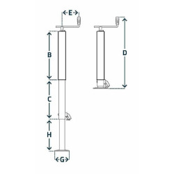 Stovo domkrato horizontali rankena 80x800mm STRP5753SF