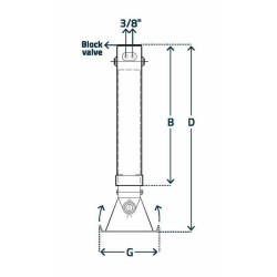 Dvigubo veikimo hidraulinio stovo domkratas 110x850mm STR1140BF1