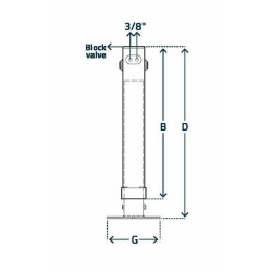 Dvigubo veikimo hidraulinio stovo domkratas 90x720mm STR940