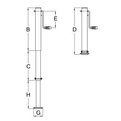 Stovo domkrato šoninė rankena 70x617mm 1280101140