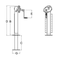 Stovo domkrato šoninė rankena 110x960mm STRKRA1100FL1
