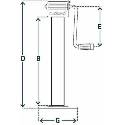 Stovo domkrato šoninė rankena 80x605 mm 2 pakopų su reduktoriais STRDG706