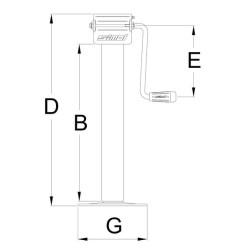Stovo domkrato šoninė rankena 80x855mm STRDG709W