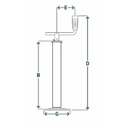 Stovo domkrato horizontali rankena 70x675mm STR1538