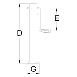 Stovo domkrato šoninė rankena 60x560mm STR1535