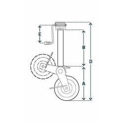 Rato domkrato šoninė rankena Ø90x1220mm STR366