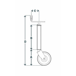 Rato domkrato horizontali rankena Ø70x930mm plieninis ratas STRFO270